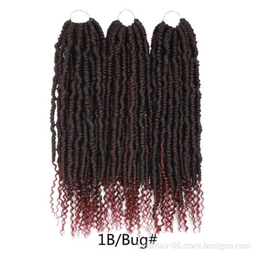 Bomb passion twist crochet hair, pre-twisted crochet braids, mini twist bounce passion twist spring twists